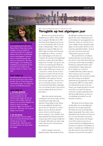 nieuwsbrief januari 2010 - Banier