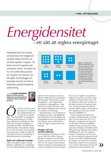 17 Energidensitet - ett sätt att reglera energiintaget - Nordisk Nutrition