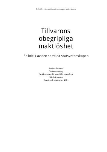 Tillvarons obegripliga maktlöshet - Calaha Information AB