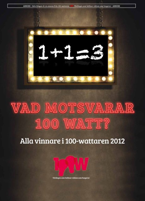 Vinnarbilaga 100-wattaren 2012.pdf - Sveriges Annonsörer