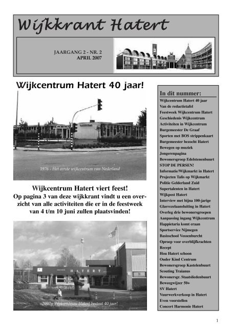 Jaargang 2, nummer 2 (april 2007) - Wijkkrant Hatert