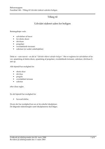 4730-5 Tillæg til udvidet råderet uden for boligen - Lundegården