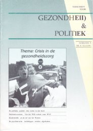 Tijdschrift Gezondheid en Politiek jaargang 1991 nr 4