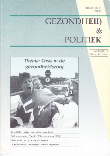 Tijdschrift Gezondheid en Politiek jaargang 1991 nr 4