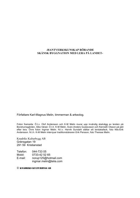 Lerhantverksrapp7 dec 2011.pdf - Knadriks Kulturbygg