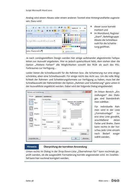 Script MS Office Word 2010 - Umsonst(T)raum