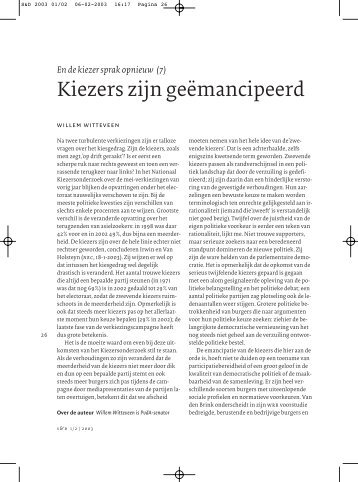 Kiezers zijn geëmancipeerd