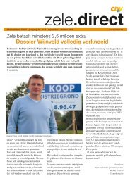 Dossier Wijnveld volledig verknoeid - Zele - CD&V