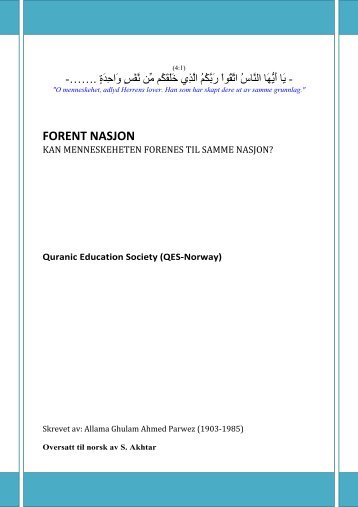 FORENT NASJON - Quranic Education Society