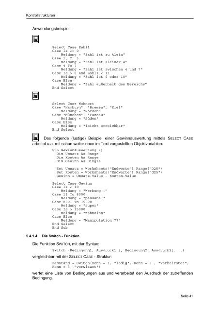 VBA – Programmierung mit Excel Grundlagen