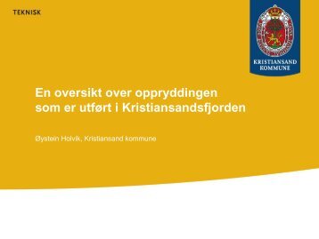 En oversikt over oppryddingen som er utført i Kristiansandsfjorden