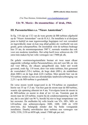 Uit: W. Morée - De stoomturbine - 6e druk, 1964. III. Parsonsturbines ss