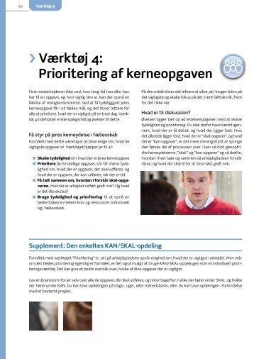 Værktøj 4: Prioritering af kerneopgaven - Arbejdsmiljoweb.dk