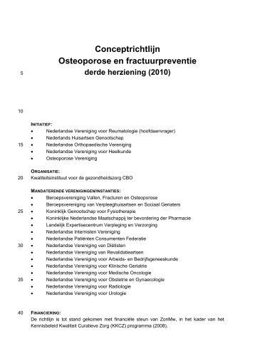 Conceptrichtlijn Osteoporose en fractuurpreventie - Nederlandse ...