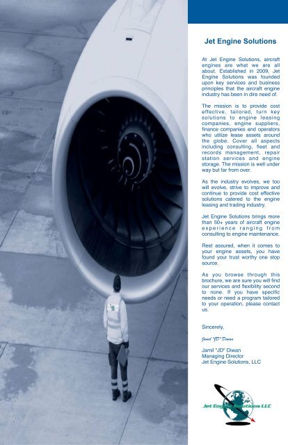JES LLC Brochure 2013 - Jet Engine Solutions
