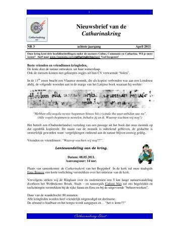 Nieuwsbrief van de Catharinakring - Catharinakring Diest