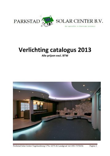 Verlichting catalogus - 230911 - RIGA Handelsbedrijven bv Verlichting catalogus - 230911 - RIGA Handelsbedrijven bv