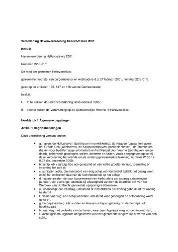 Havenverordening Hellevoetsluis 2001.pdf - Welkom bij gemeente ...