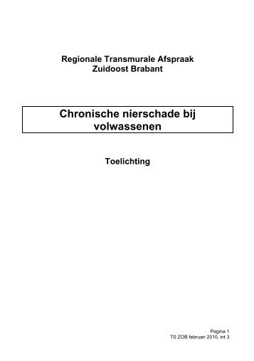 Toelichting RTA Chronische Nierschade bij ... - Stichting Thema