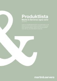 Produktlista - Martin & Servera