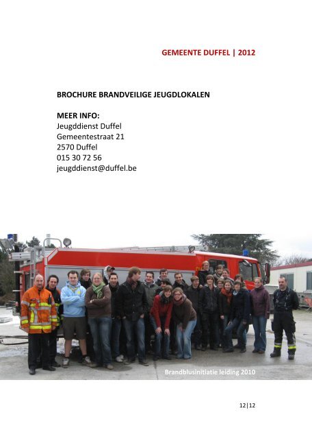 brochure brandveiligheid jeugdlokalen - Gemeente Duffel