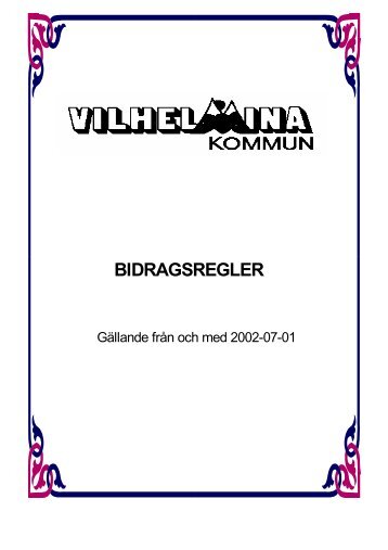 BIDRAGSREGLER - Vilhelmina