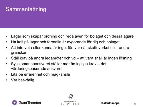 Vilket ansvar har styrelsen? Helsingborg - Grant Thornton