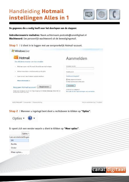 E-mail instellen Hotmail - CanalDigitaal