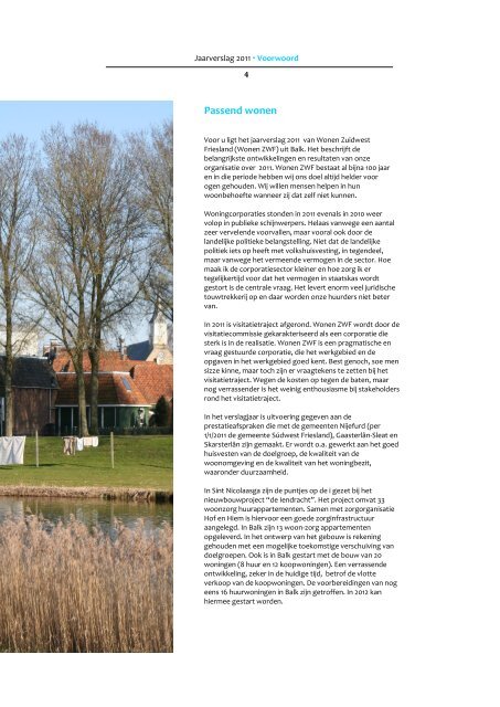 Jaarverslag 2011 - Wonen Zuidwest Friesland