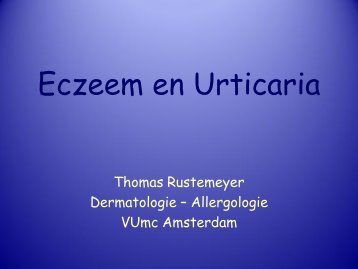 Eczeem en Urticaria - Allergie Academie