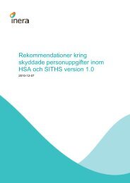 Rekommendationer kring skyddade personuppgifter HSA ... - Inera
