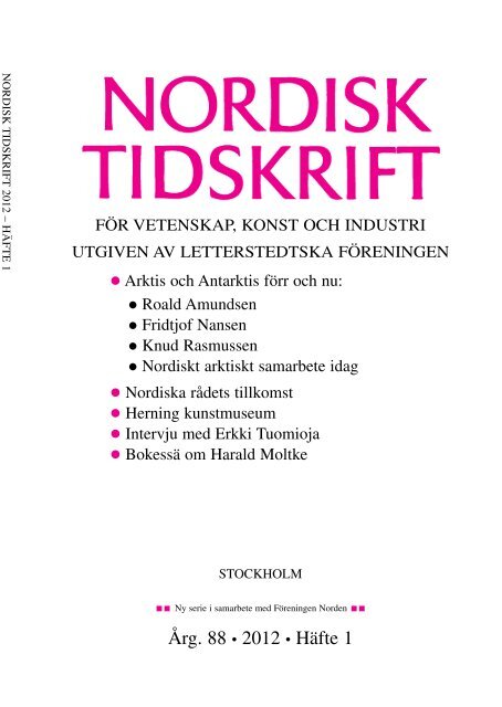 Nordisk Tidskrift 1/12 (PDF 505 KB) - Letterstedtska föreningen