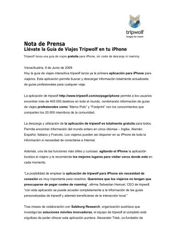 Nota de Prensa - Tripwolf