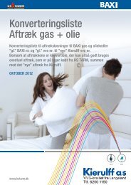 Konverteringsliste Aftræk gas + olie - Baxi