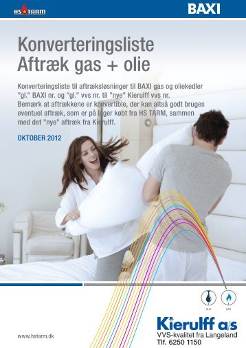 Konverteringsliste Aftræk gas + olie - Baxi