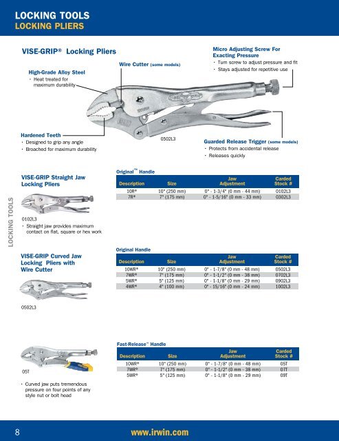 Irwin-ViseGrip-Ace Hanson - Stampede Tool Warehouse, Inc.