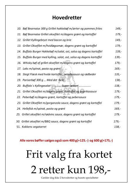 Klik her for at hente vores menu i PDF-format - Restaurant Buffalo