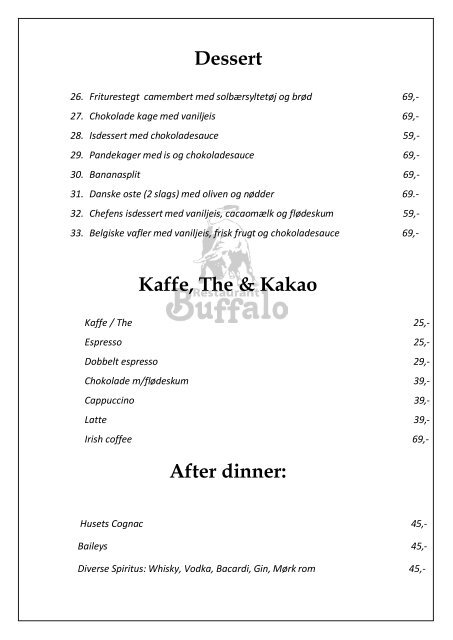 Klik her for at hente vores menu i PDF-format - Restaurant Buffalo