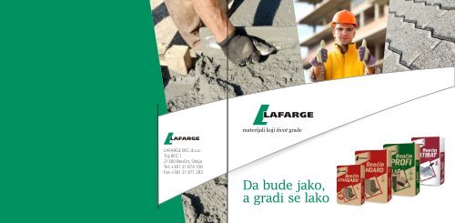 Priručnik za upotrebu pakovanog cementa - LAFARGE-BFC