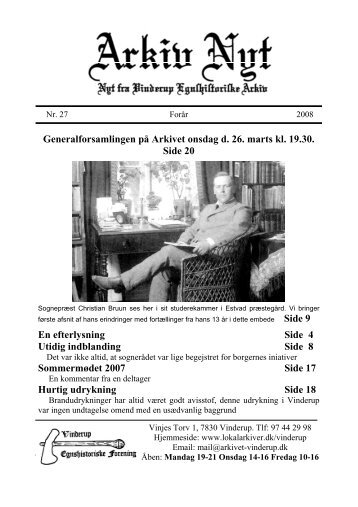 27 2008-1 (PDF) - Vinderup Egnshistoriske Forening
