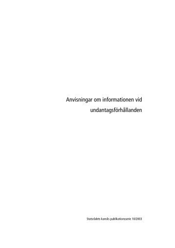 Anvisningar om informationen vid undantagsförhållanden