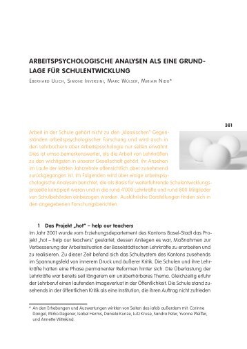 Arbeitspsychologische Analysen als eine Grundlage für ... - iafob