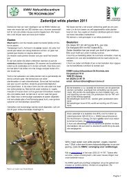 Zadenlijst wilde planten 2011 - KNNV afd. Hoorn/West-Friesland