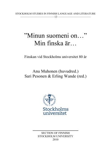 Minun suomeni on…” Min finska är… - Institutionen för baltiska ...