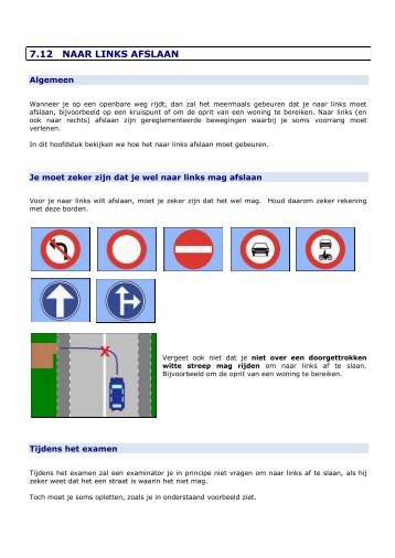 7.12 NAAR LINKS AFSLAAN - Gratis Rijbewijs Online