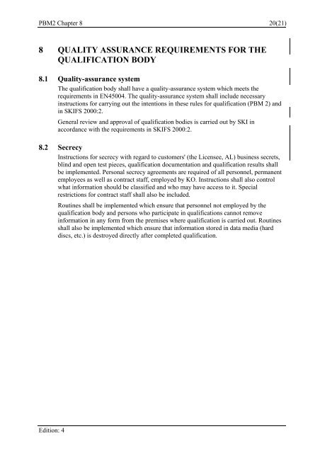 Rules for qualification of NDT systems in Sweden (PDF ... - Vattenfall