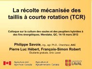 la récolte mécanisée des taillis à courte rotation (TCR)