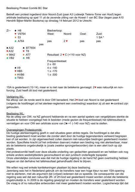 Uitspraak 2012-02-14, Van Hoof — Tielens