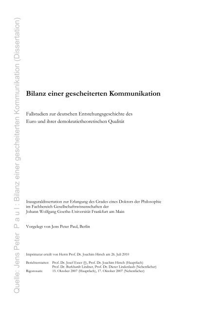 Bilanz einer gescheiterten Kommunikation - XL