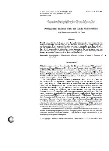 Phylogenetic analyses of the bat family ... - FAUNA Paraguay